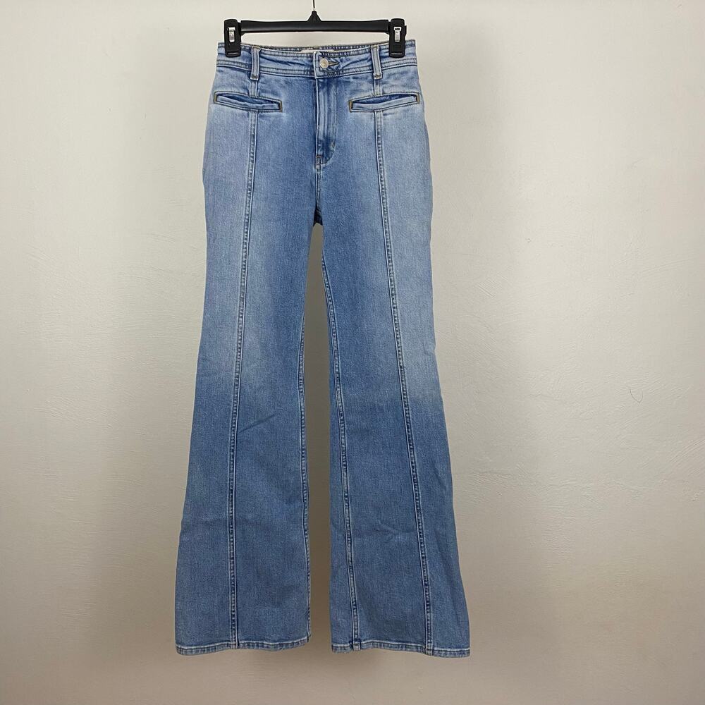 We The Free - Free People Firecracker Flare Jeans - Mid Stone Wash - Size 26 - Picture 4 of 11